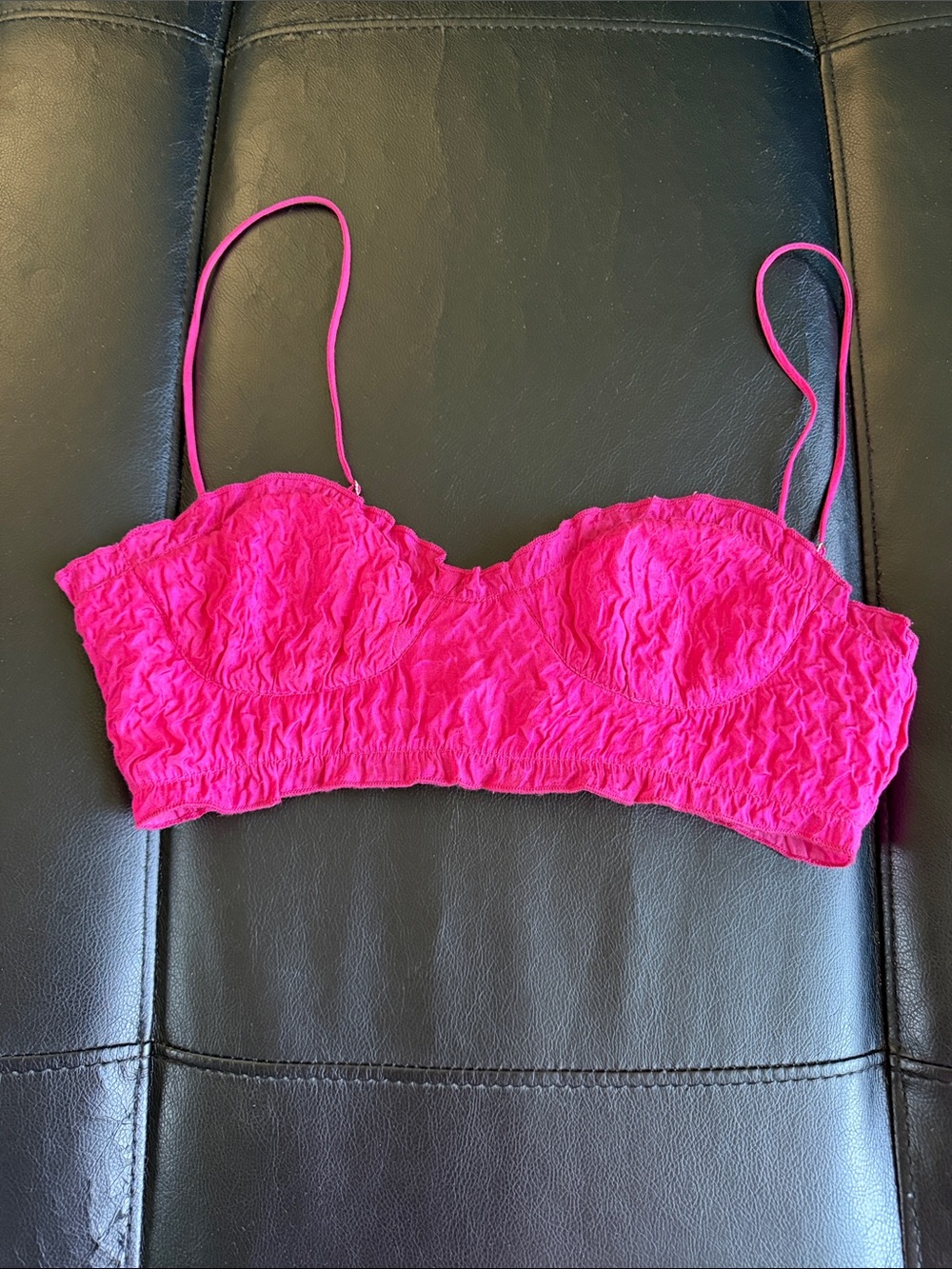 Zara Hot Pink Ruched Bralette - Women Intimates size:xs